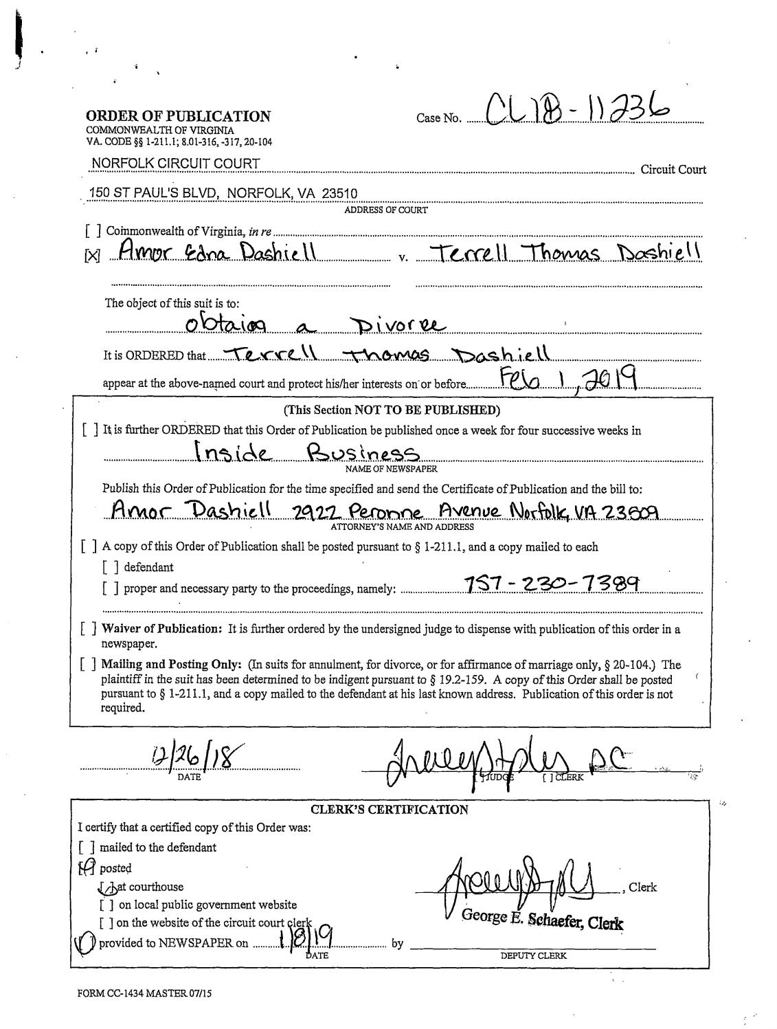 CL 18-11236 Order of Publication
