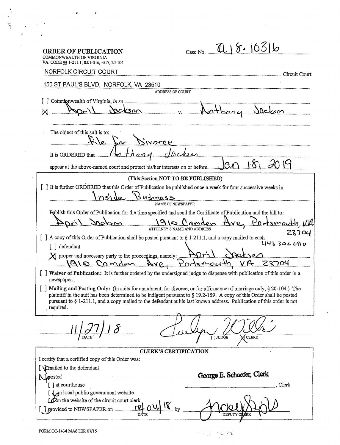 CL 18-10316 Order of Publication