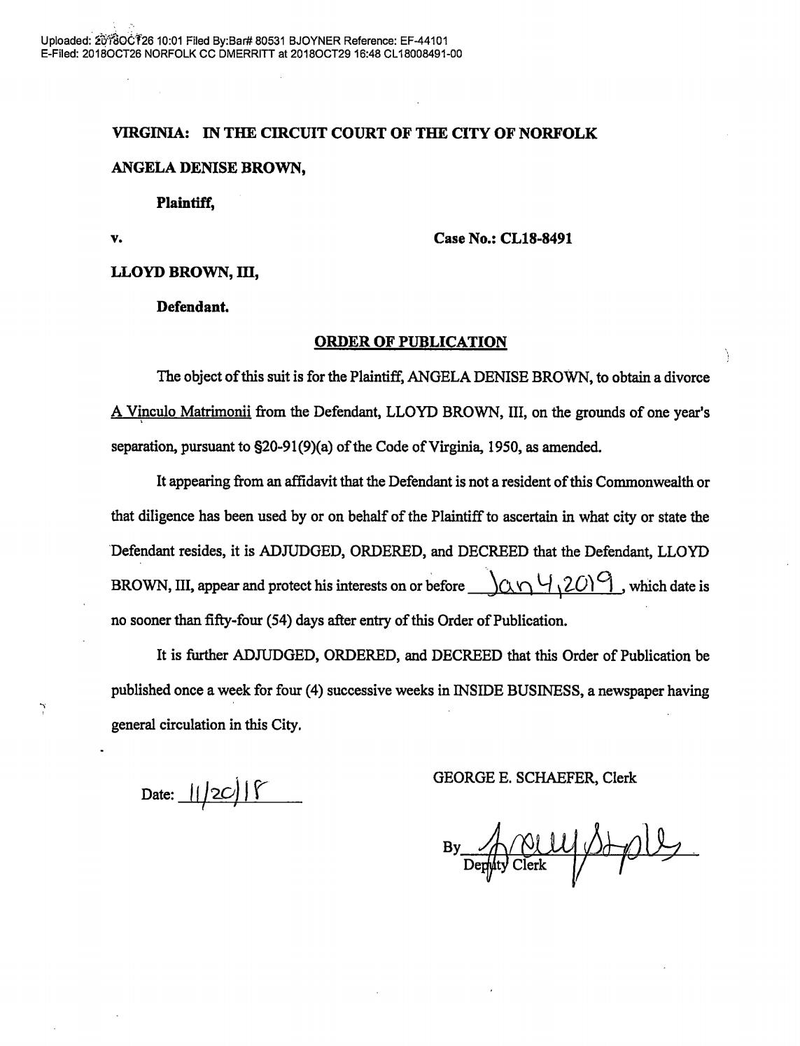 CL 18-8491 Order of Publication