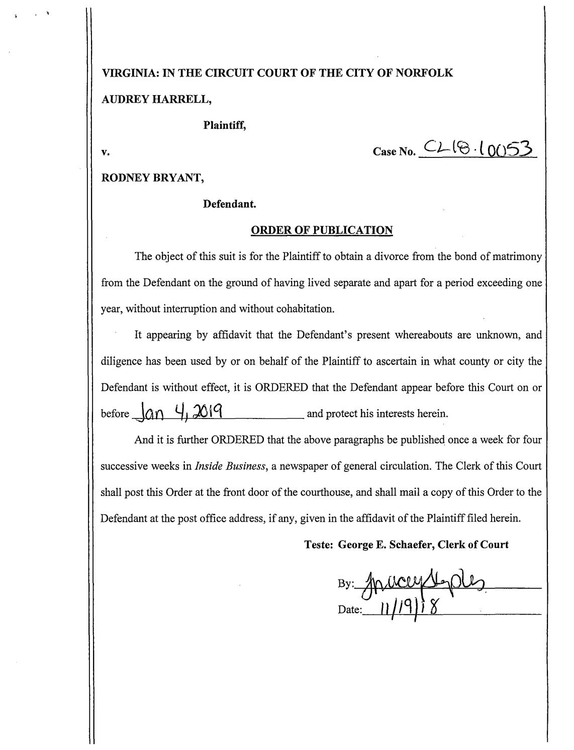 CL 18-10053 Order of Publication