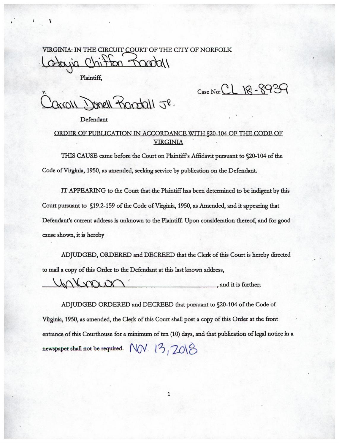 CL 18-8939 Order of Posting