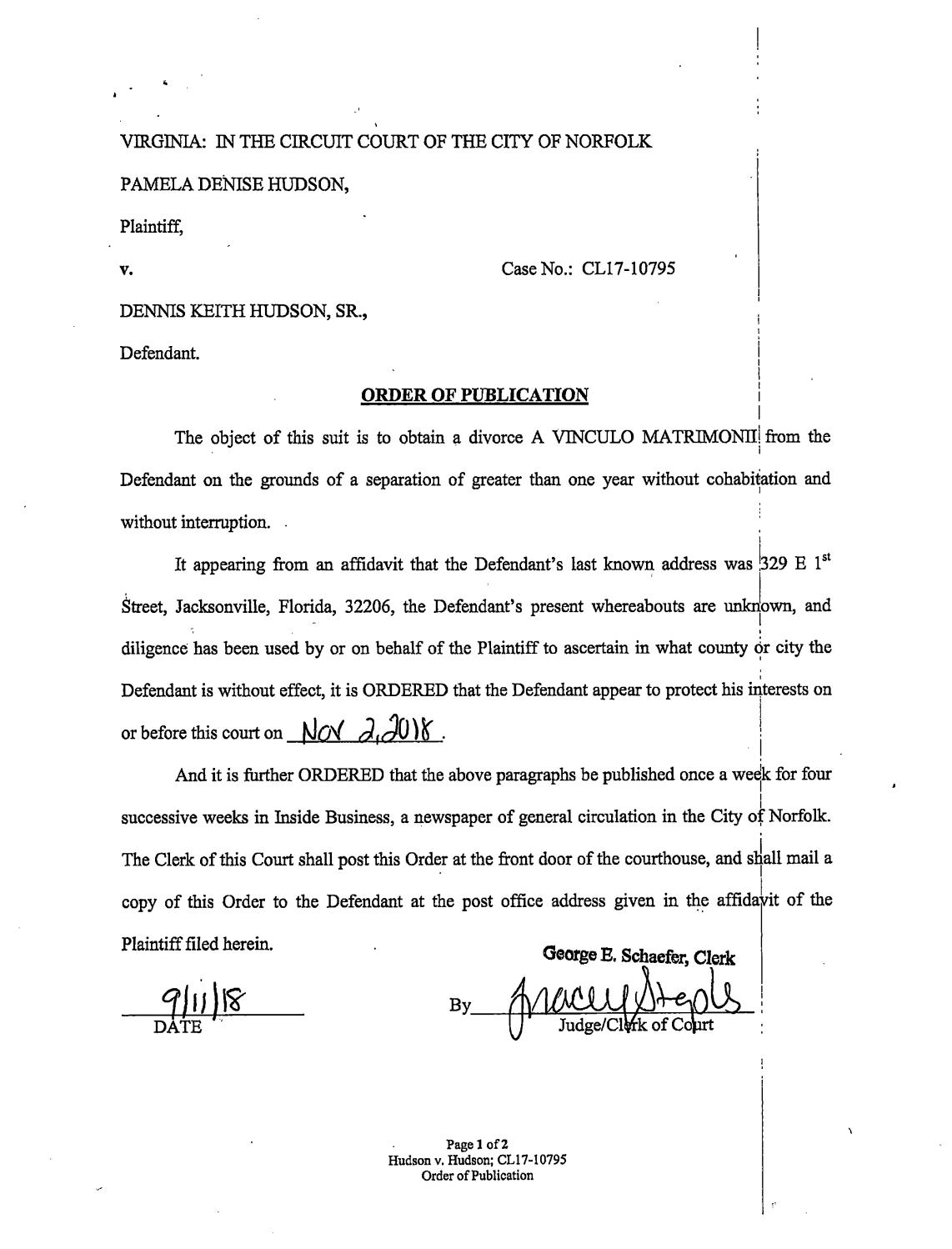 CL 17-10795 Order of Publication