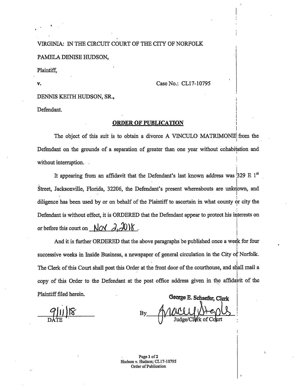 CL 17-10795 Order of Publication