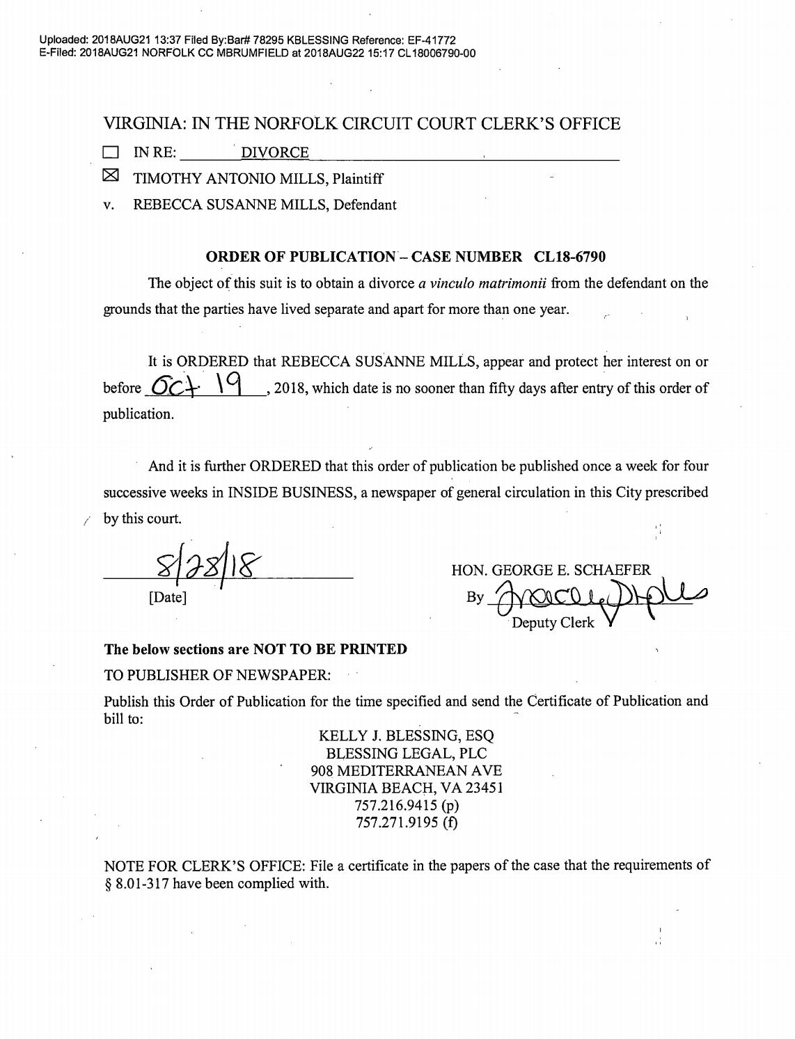 CL 18-6790 Order of Publication