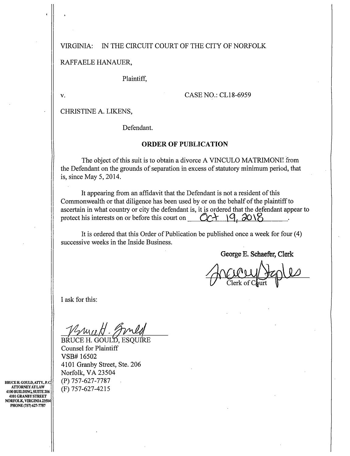 CL 18-6959 Order of Publication