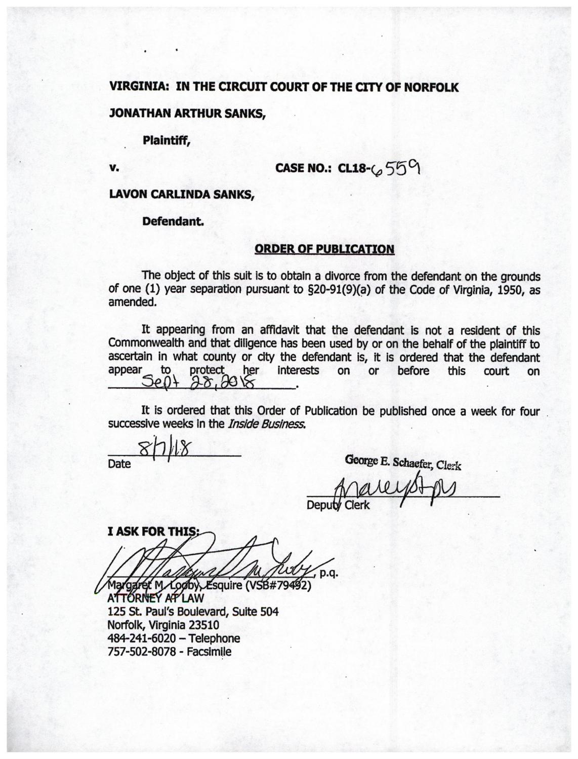 CL 18-6559  Order of Publication