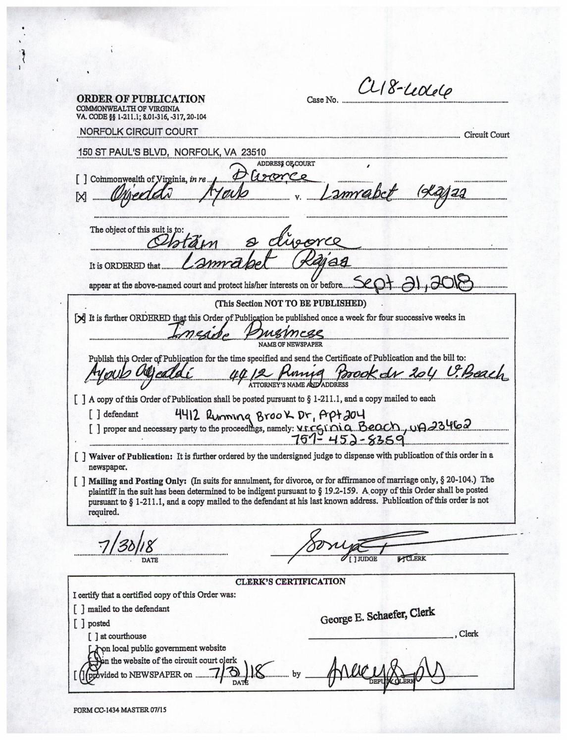 CL 18-6066 Order of Publication