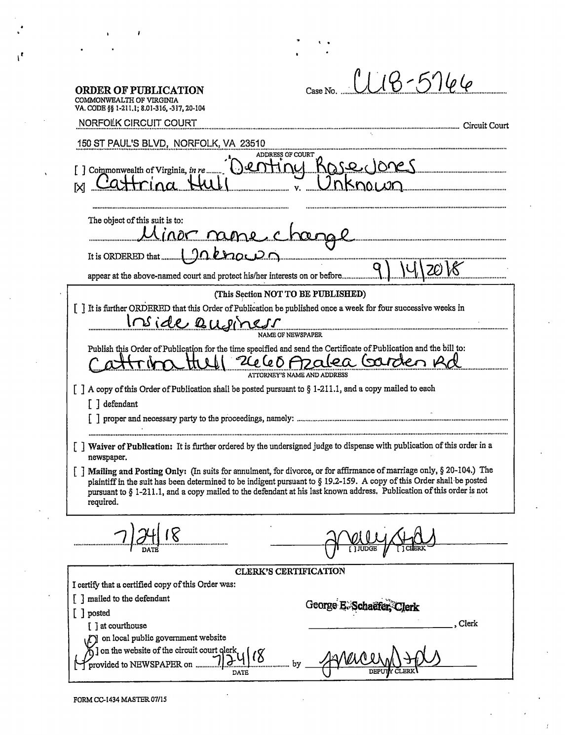 CL 18-5766 Order of Publication