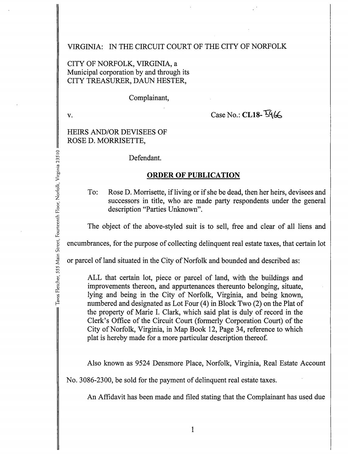 CL 18-5966 Order of Publication