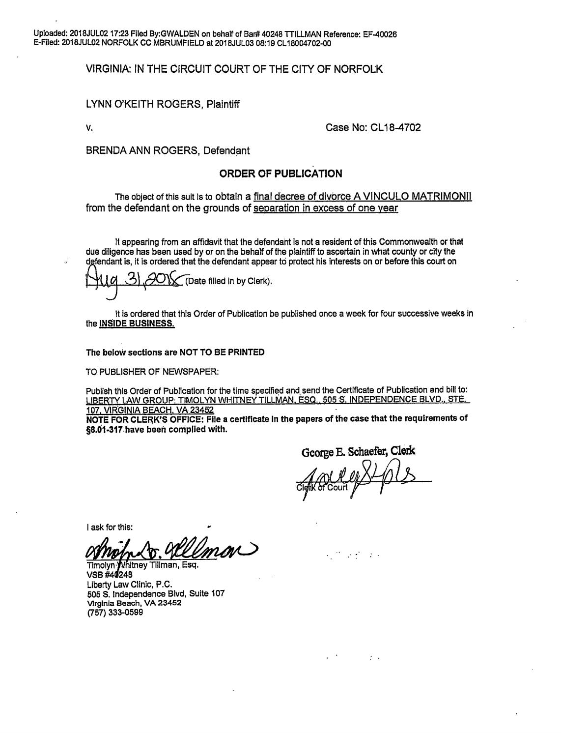 CL 18-4702 Order of Publication