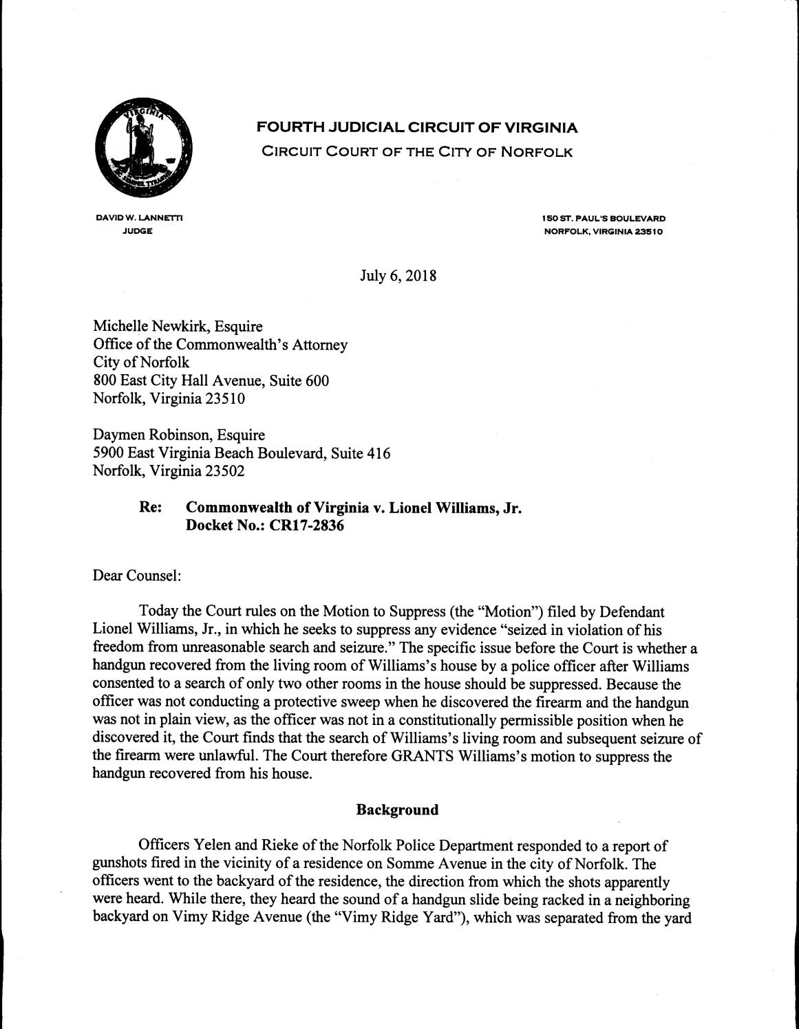 Cw v lionel williams cr17 2836 dwl