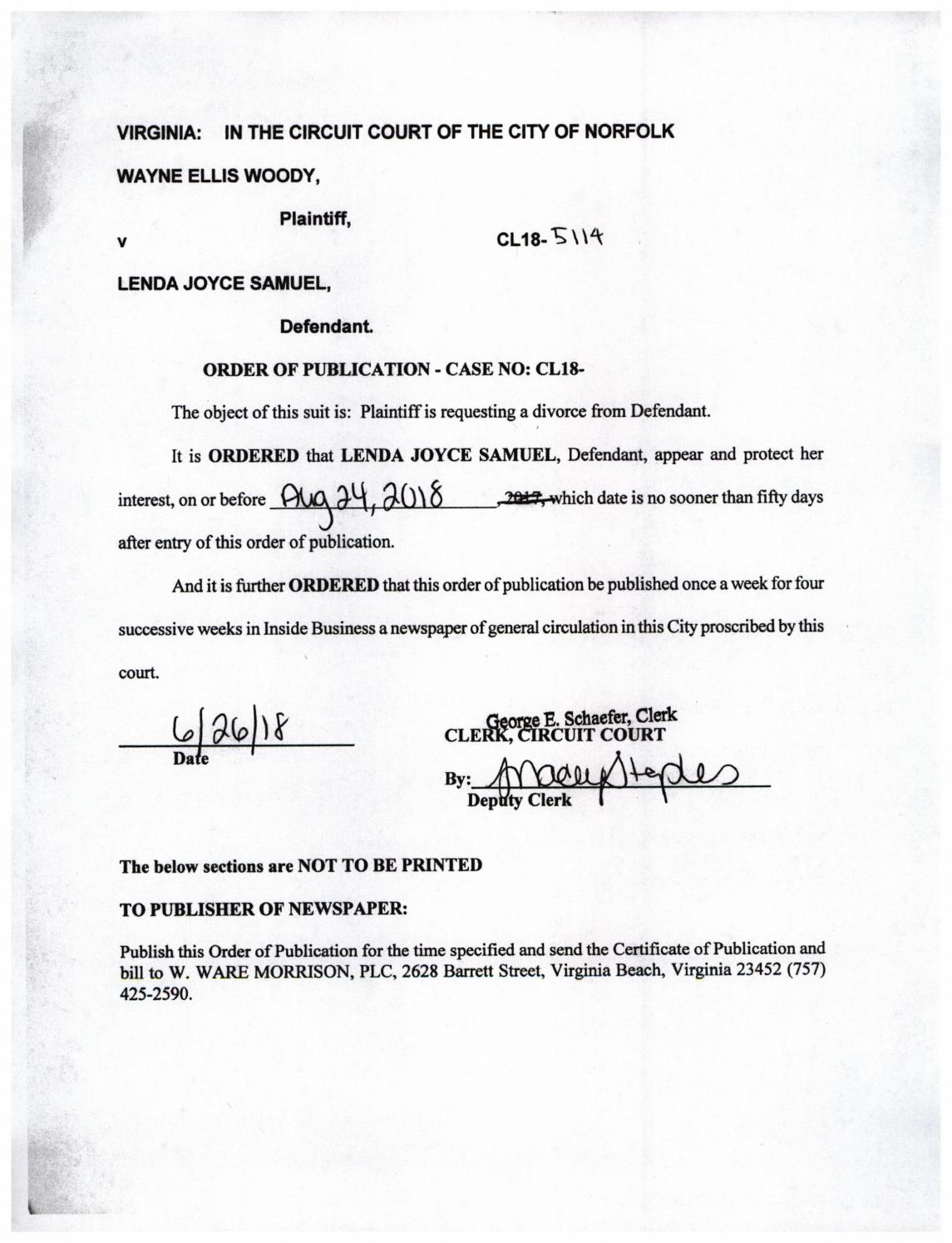 CL 18-5114 Order of Publication