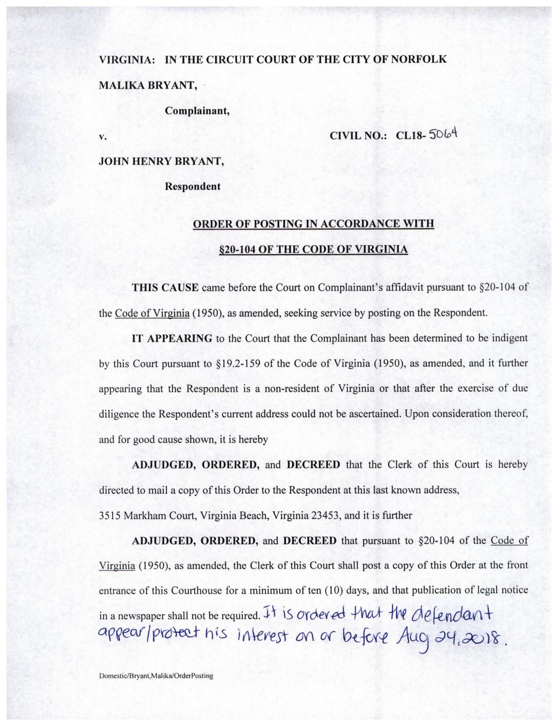 Cl 18 5064 order of publication
