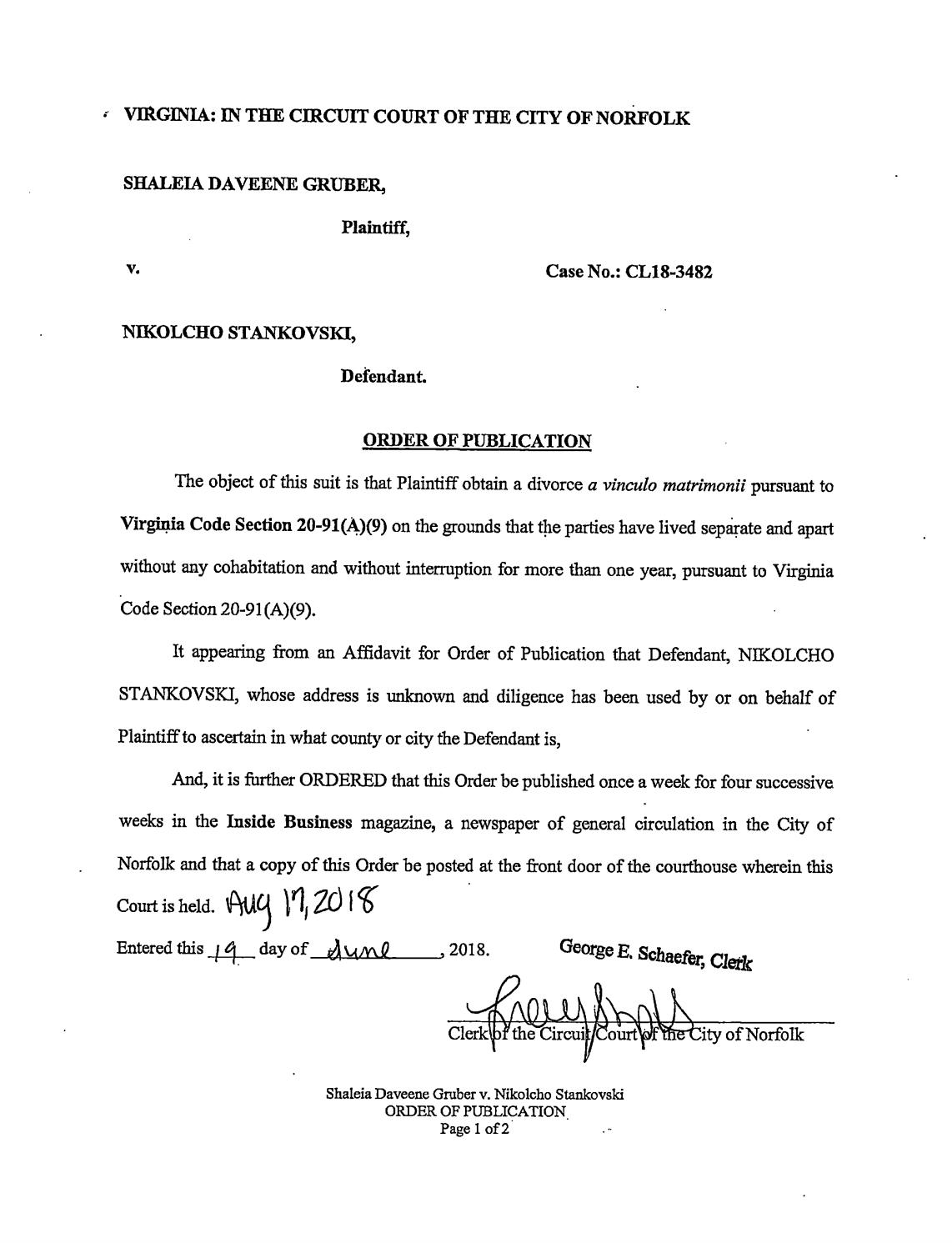 CL 18-3482 Order of Publication
