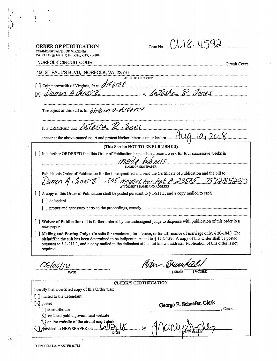 CL 18-4592 Order of Publication