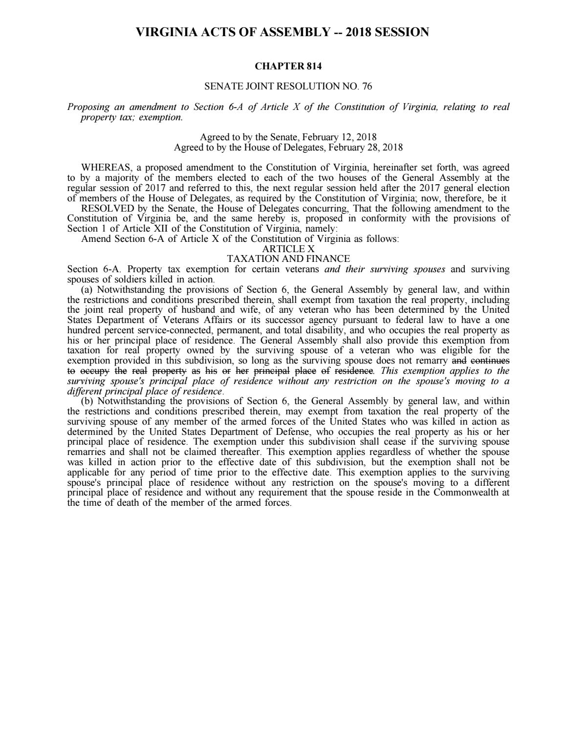 Constitutional amendment chapter 814