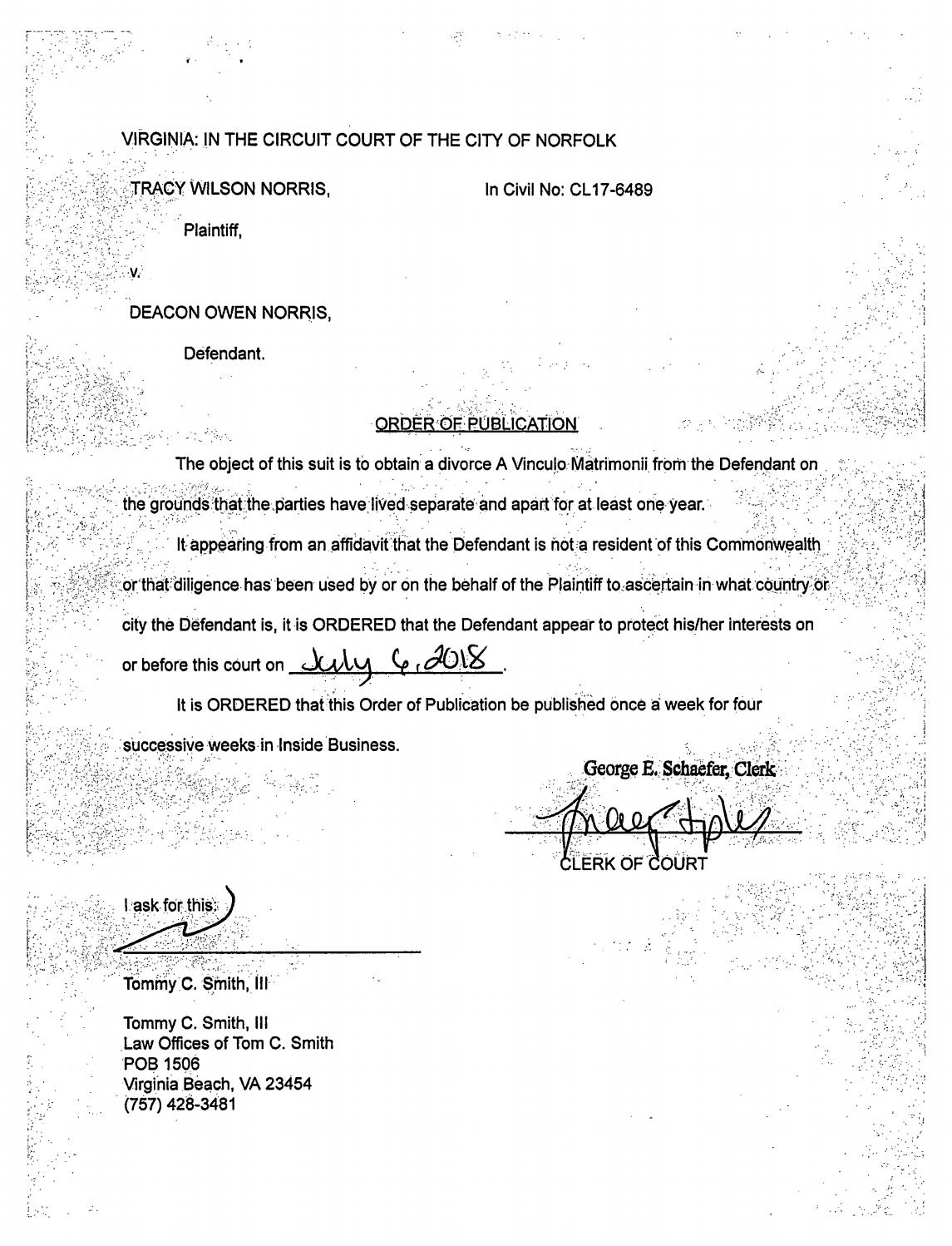 CL 17-6489 Order of Publication