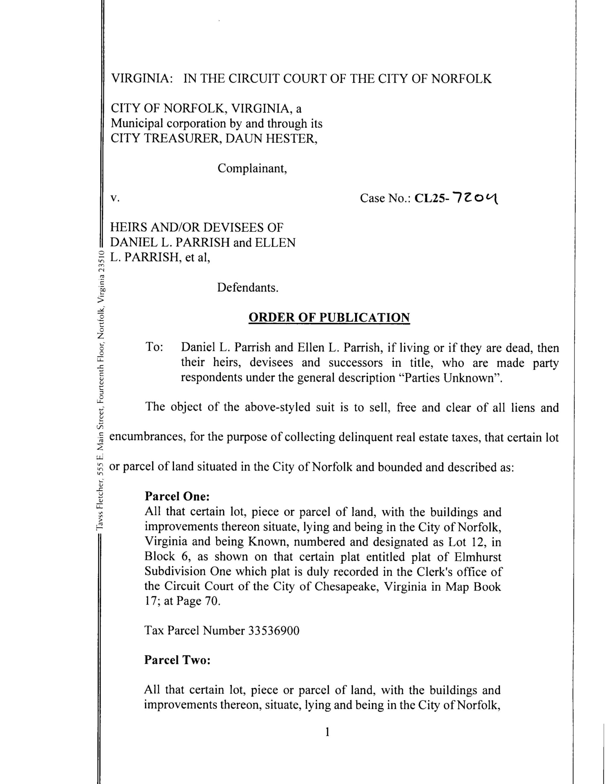 CL25-7204 Order of Publication