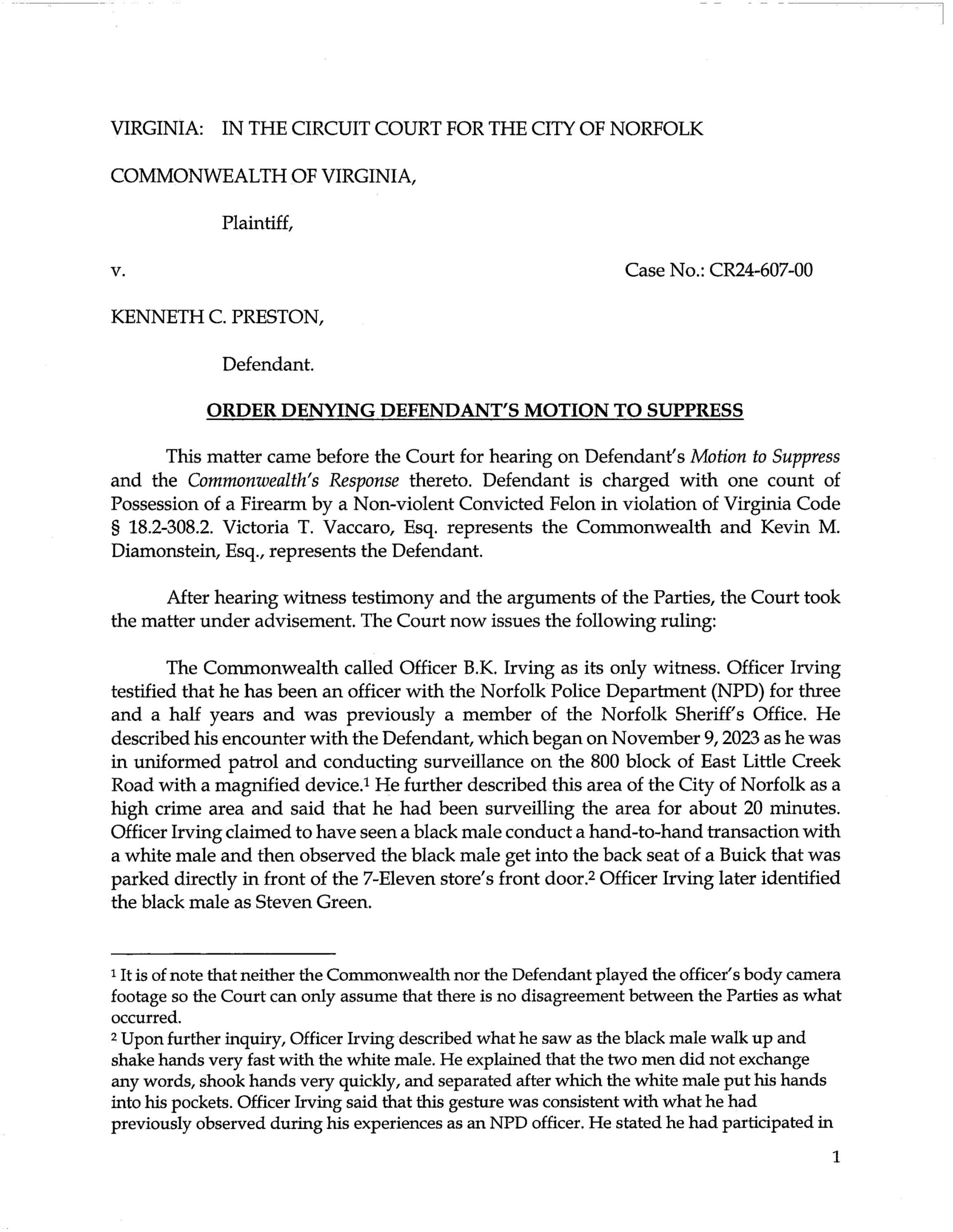 CL24-607_Order Denying Defendant’s Motion to Suppress_3.28.25