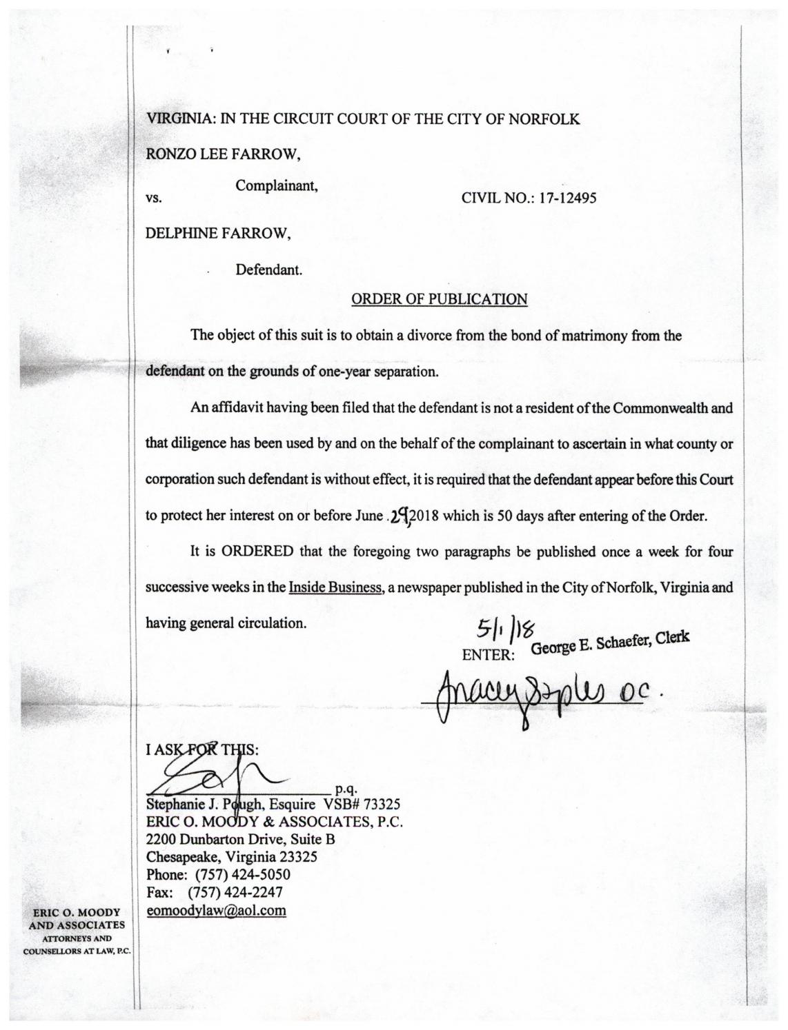 CL 17-12495 Order of Publication