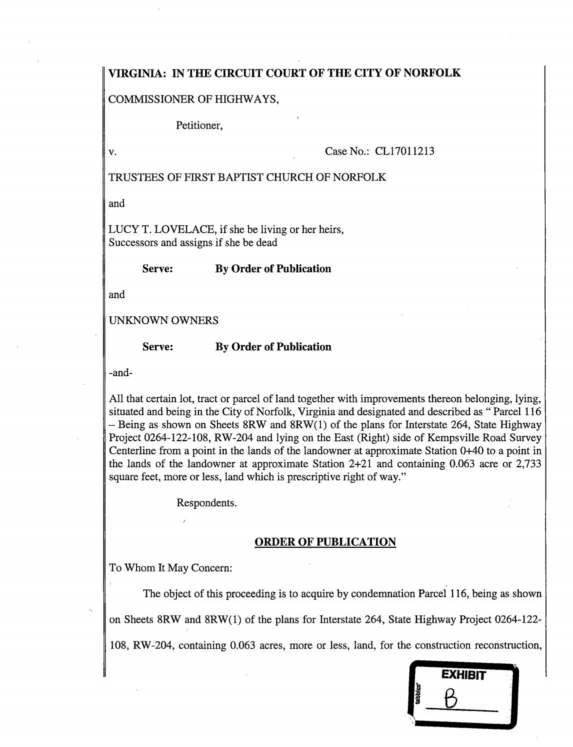 CL 17-11213 Order of Publication
