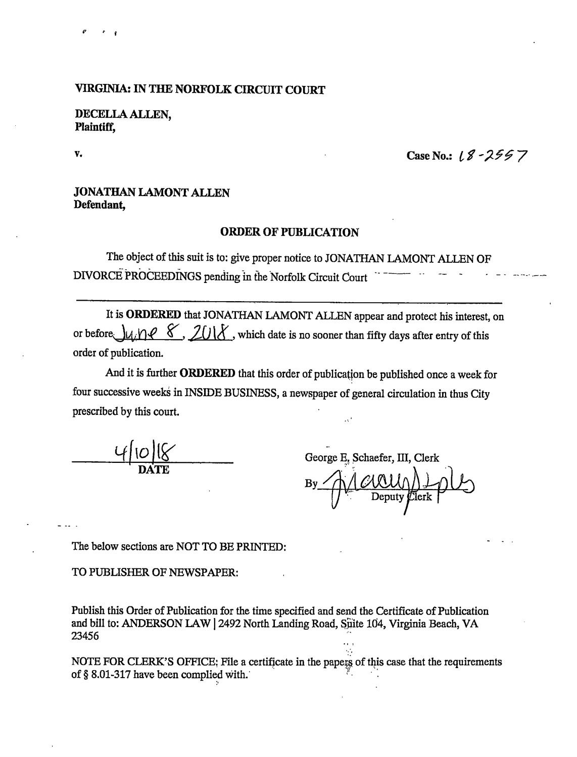 CL 18-2557 Order of Publication