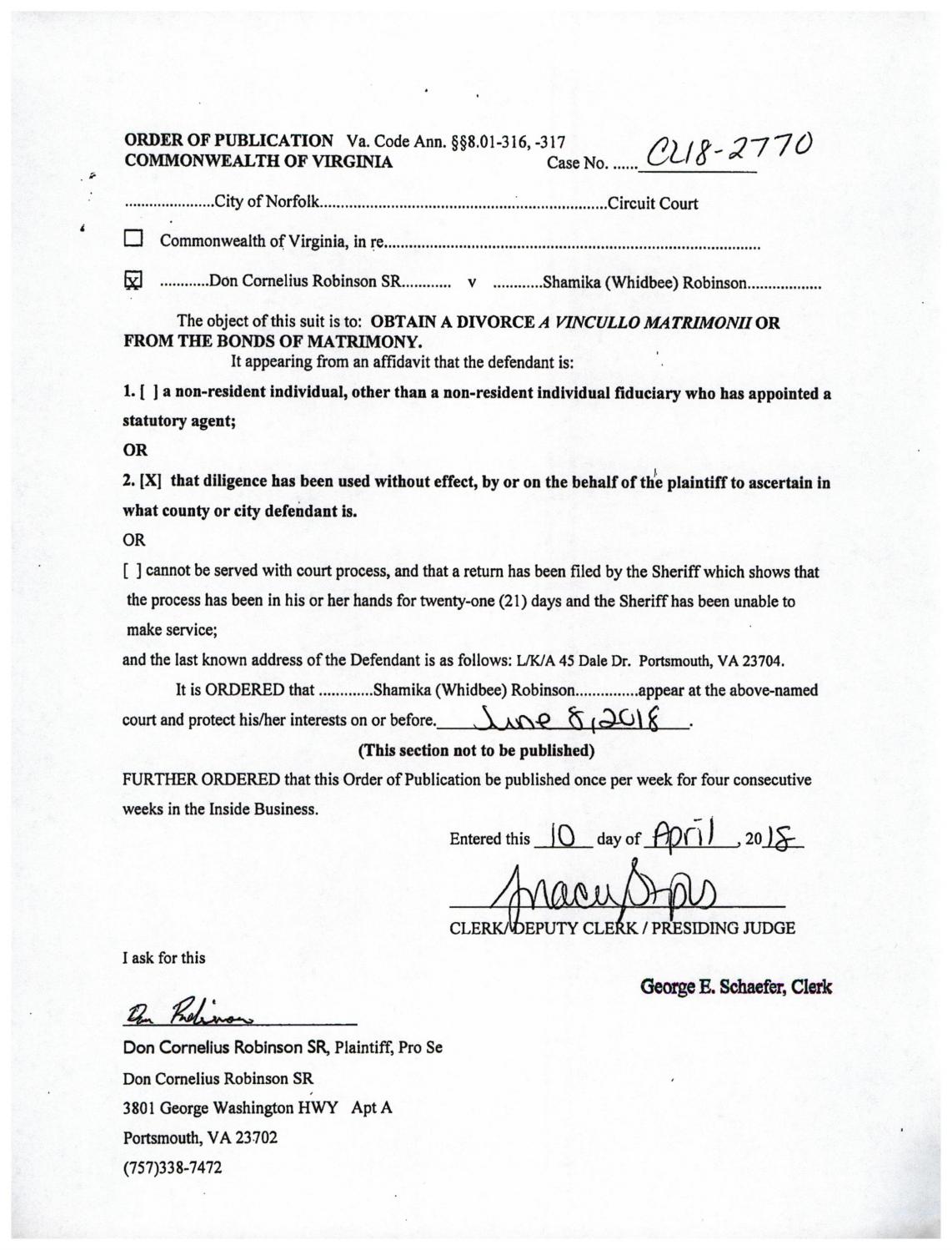 CL 18-2770 Order of Publication