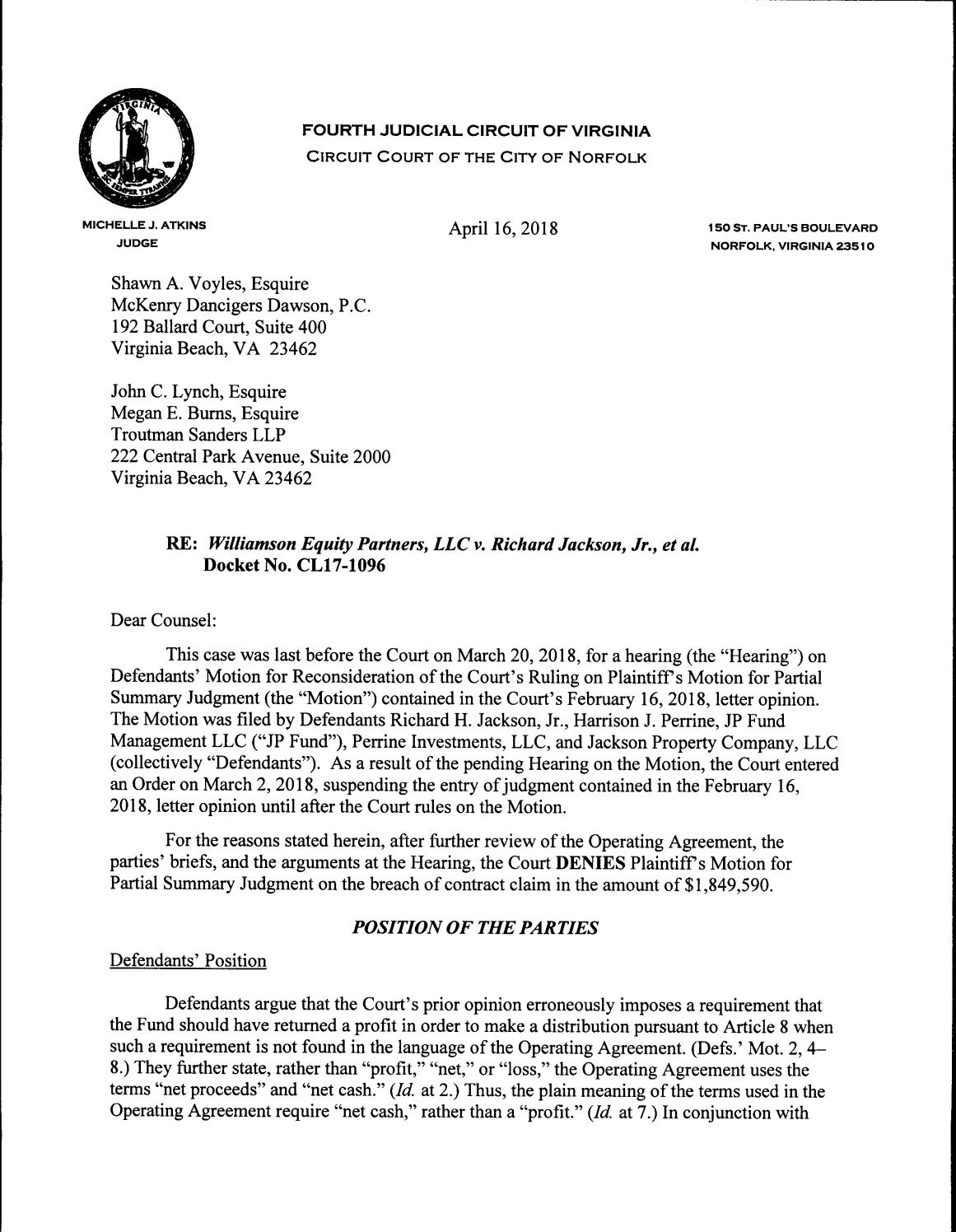 Williamson equity v jackson 4 16 18 mja