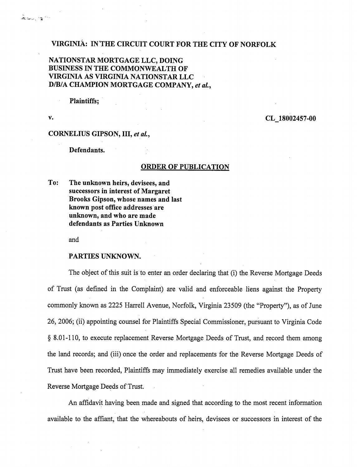 Cl 18 2457 order of publication