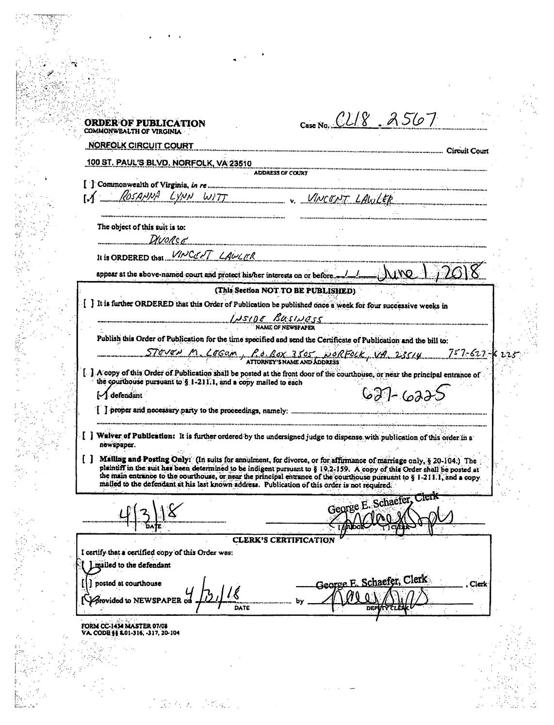 CL 18-2567 Order of Publication