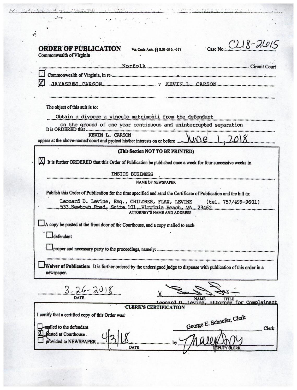 CL 18-2615 Order of Publication