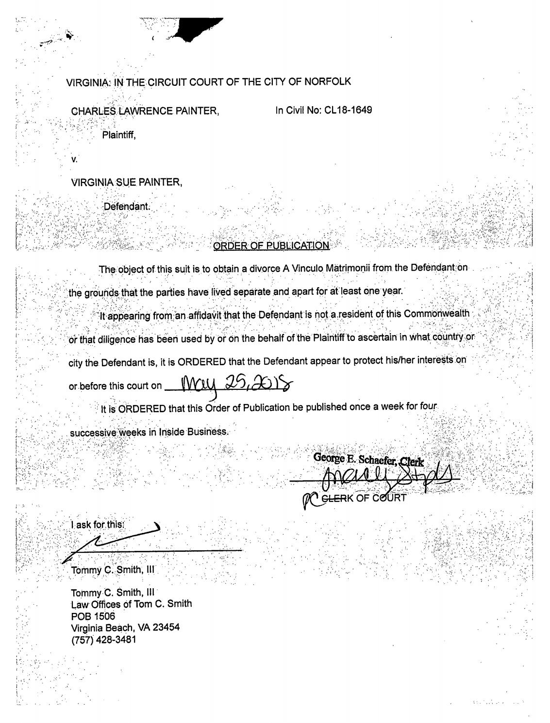 CL 18-1649 Order of Publication