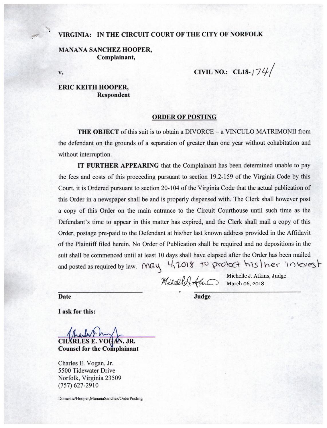 Cl 18 1741 order of posting