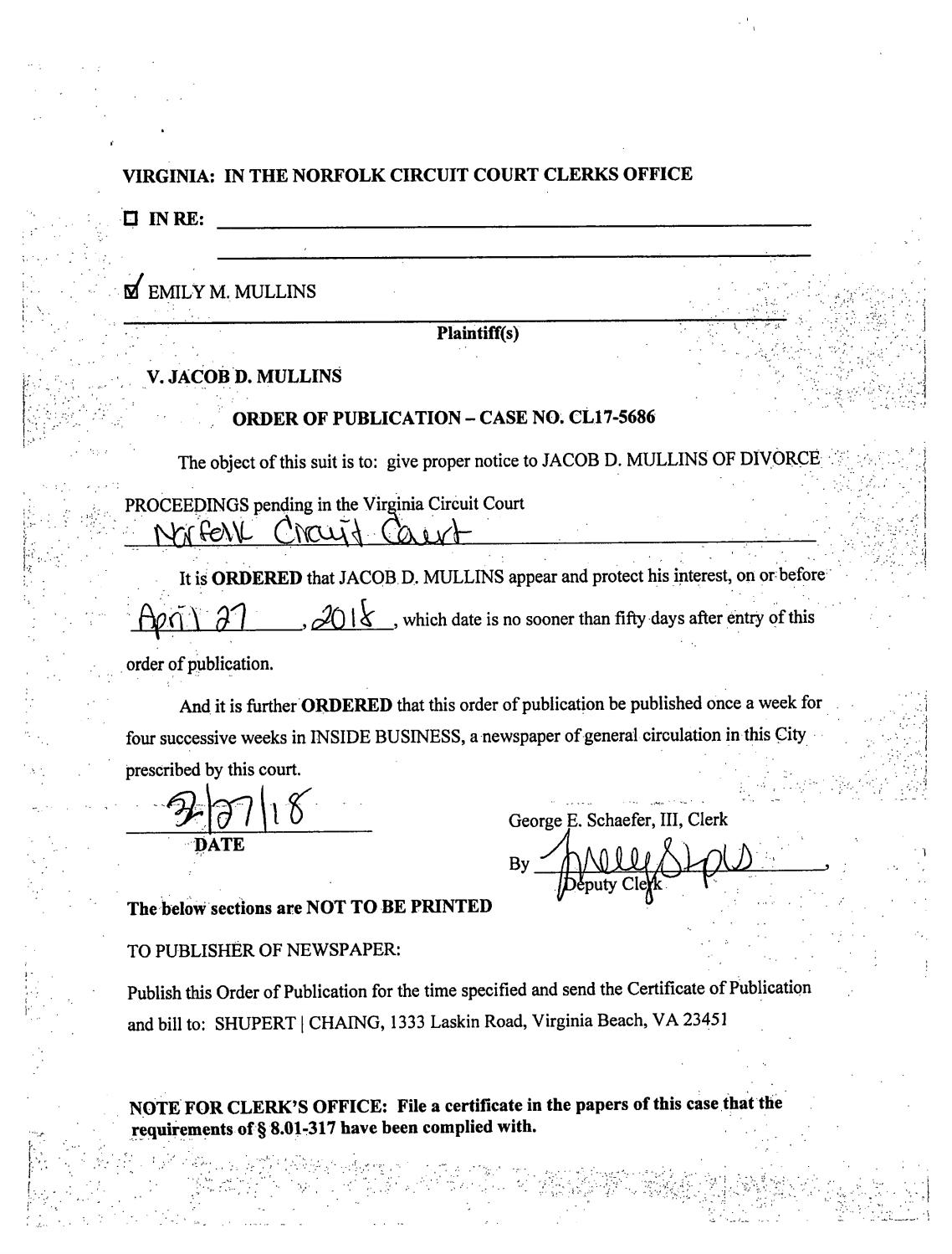 CL 17-5686 Order of Publication