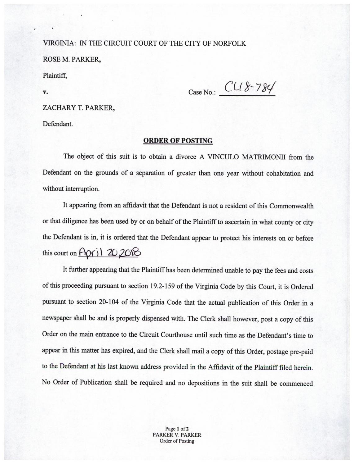 Cl 18-784 Order of Publication