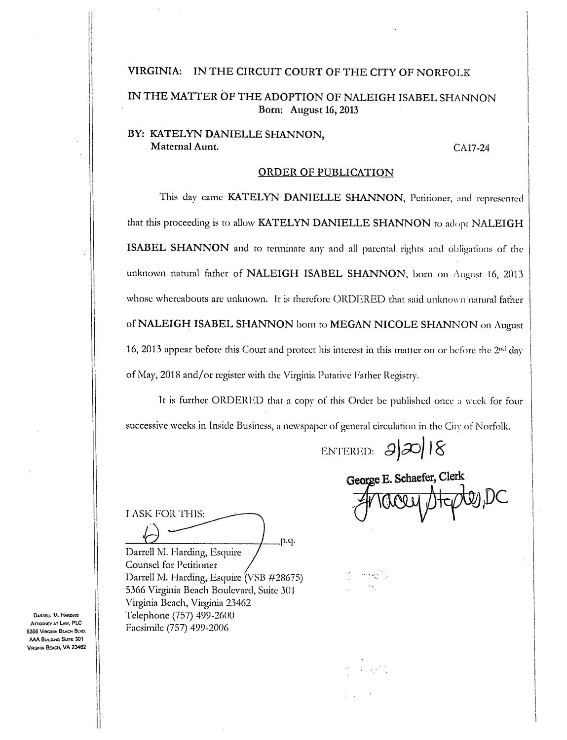 CA 17-24 Order of Publication
