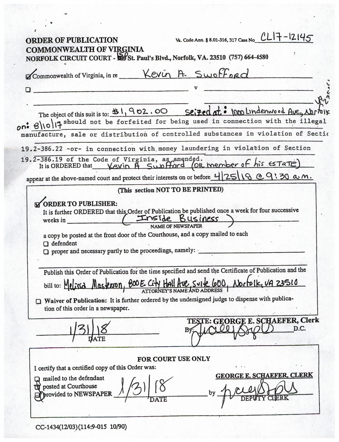 CL 17-12145 Order of Publication