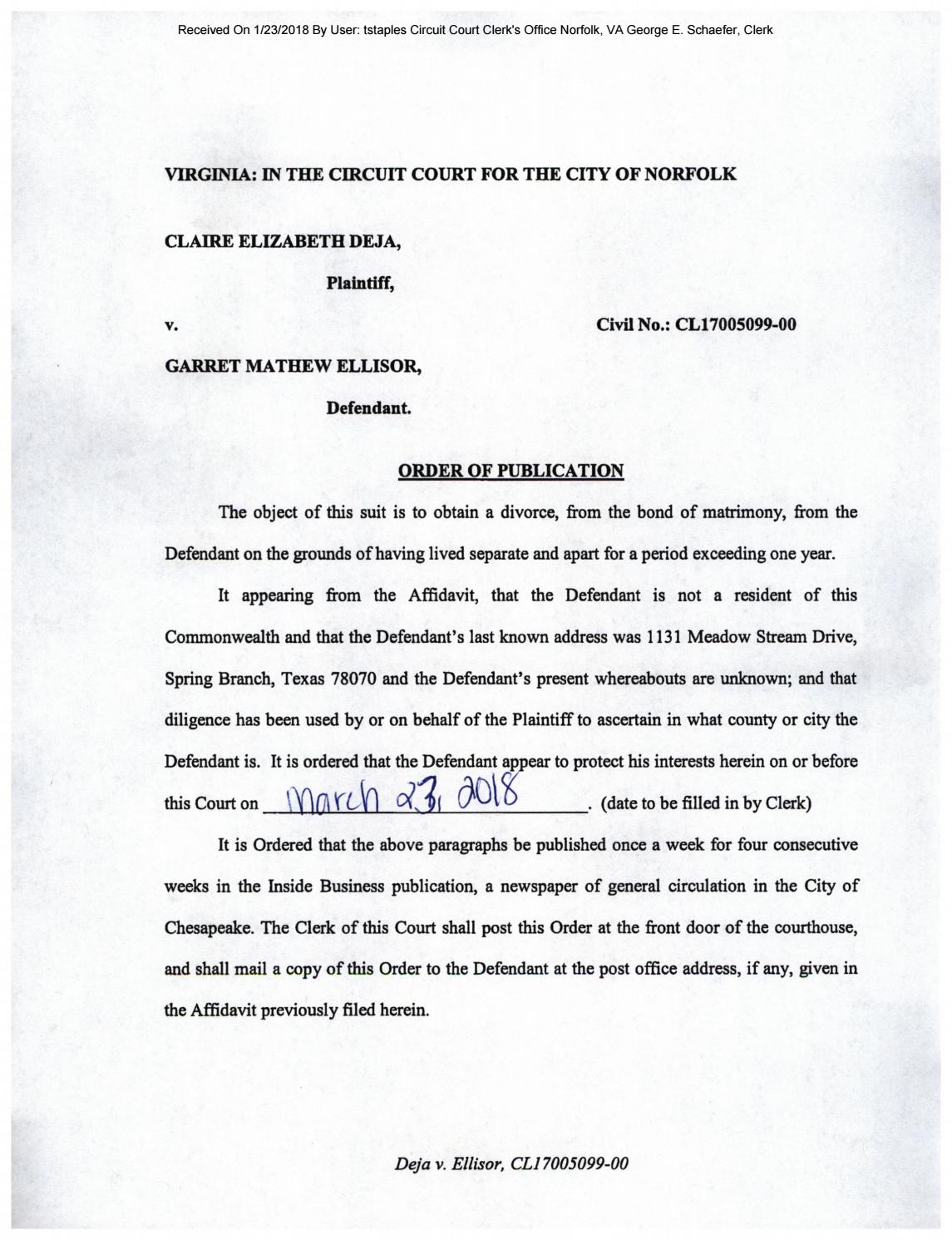 CL 17-5099 Order of Publication