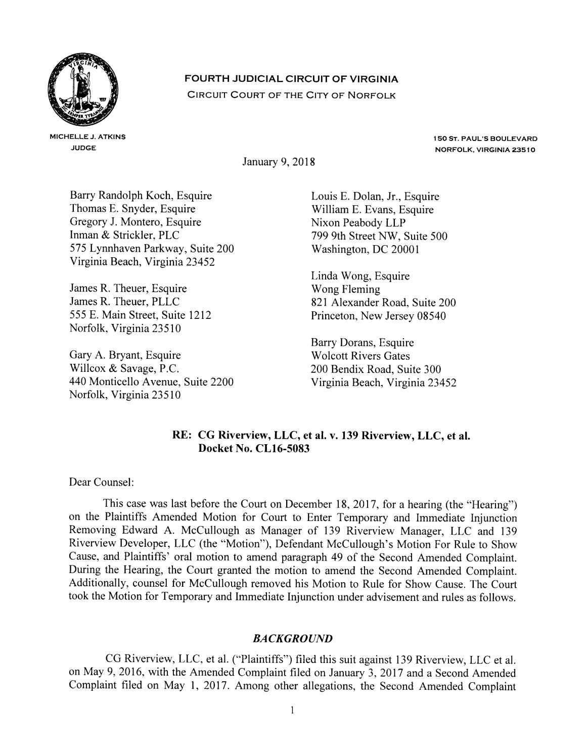 Riverview v 139 riverview letter opinion mja