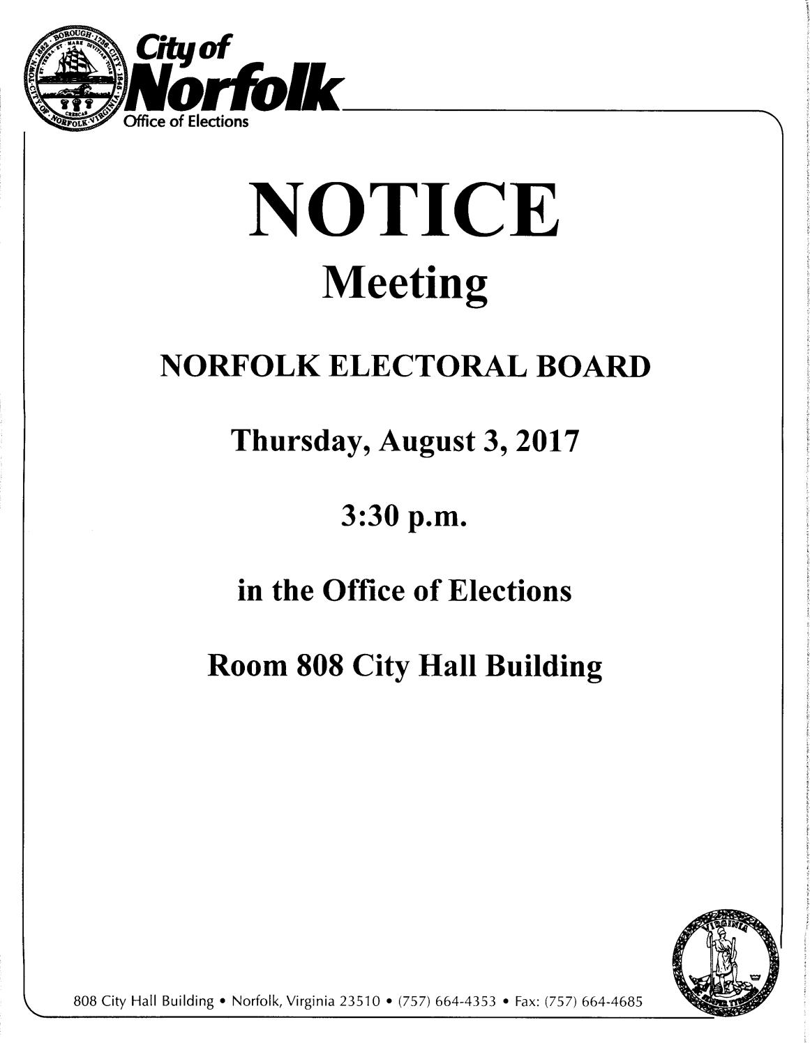 Electoral board meeting notice