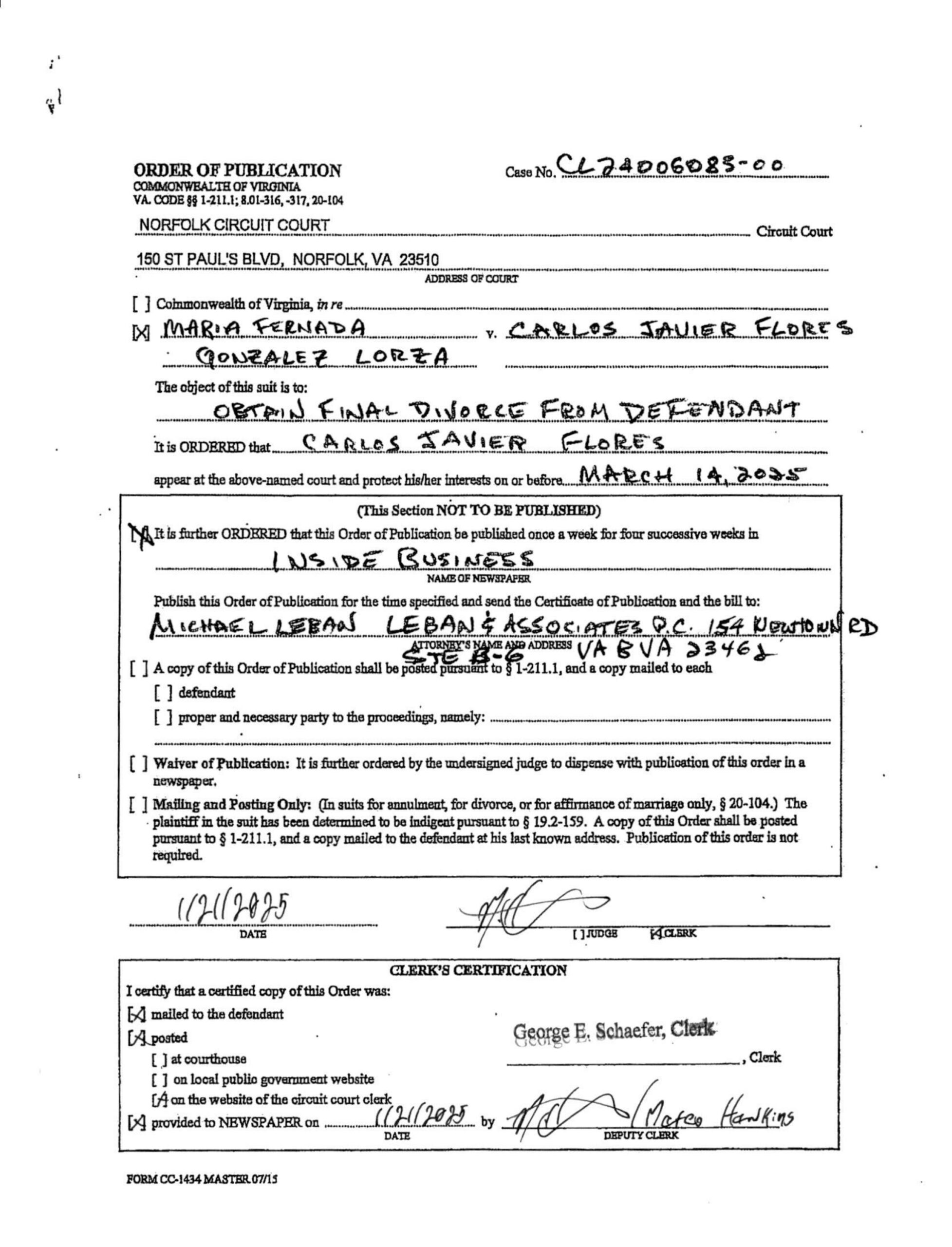 CL24-6083 Order of Publication