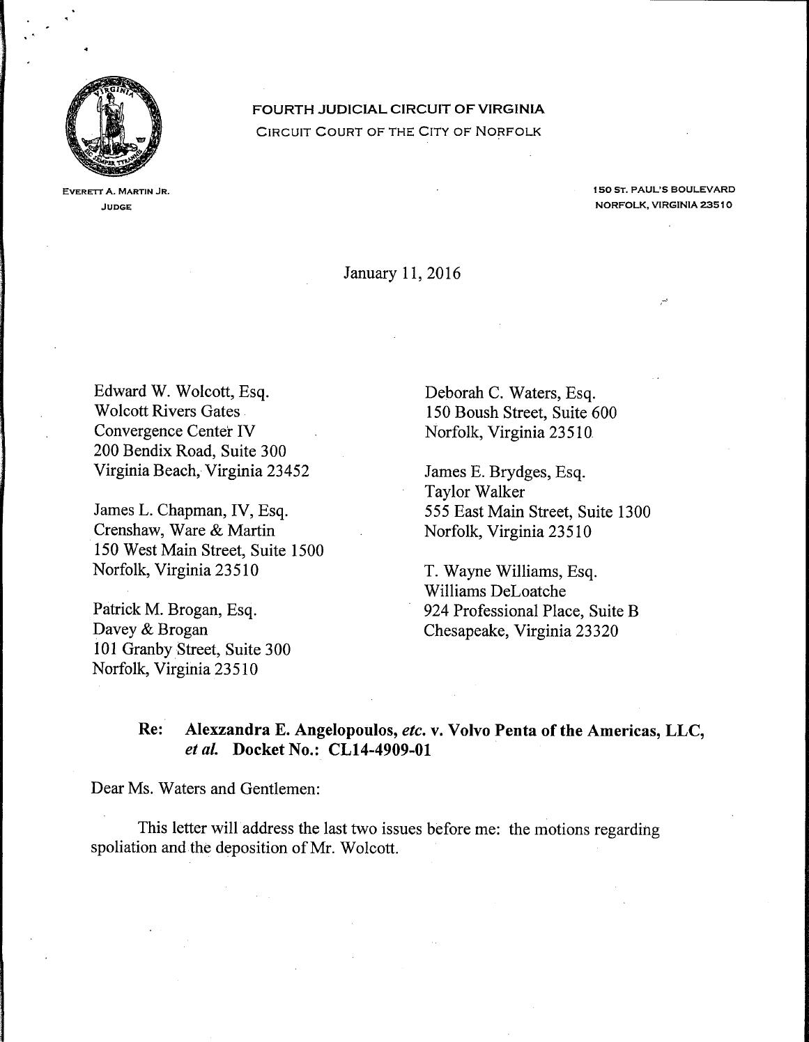Alexzandra angelopoulos, etc v volvo penta of the americas, llc, et al
