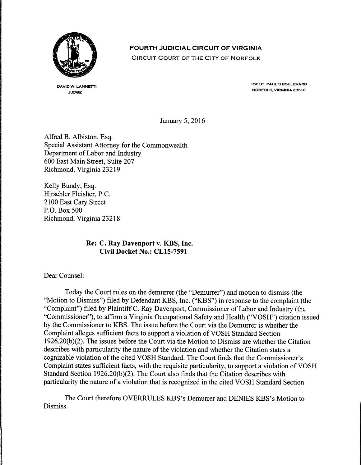 Davenport v kbs