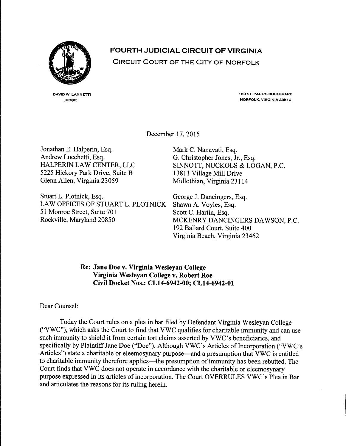 Doe v vwc