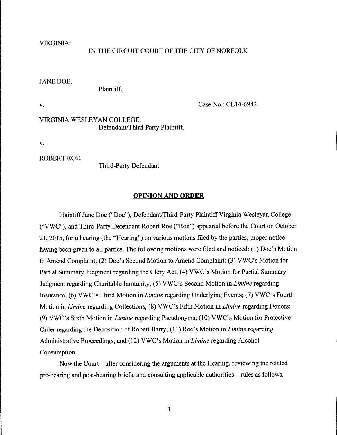 Doe v vwc