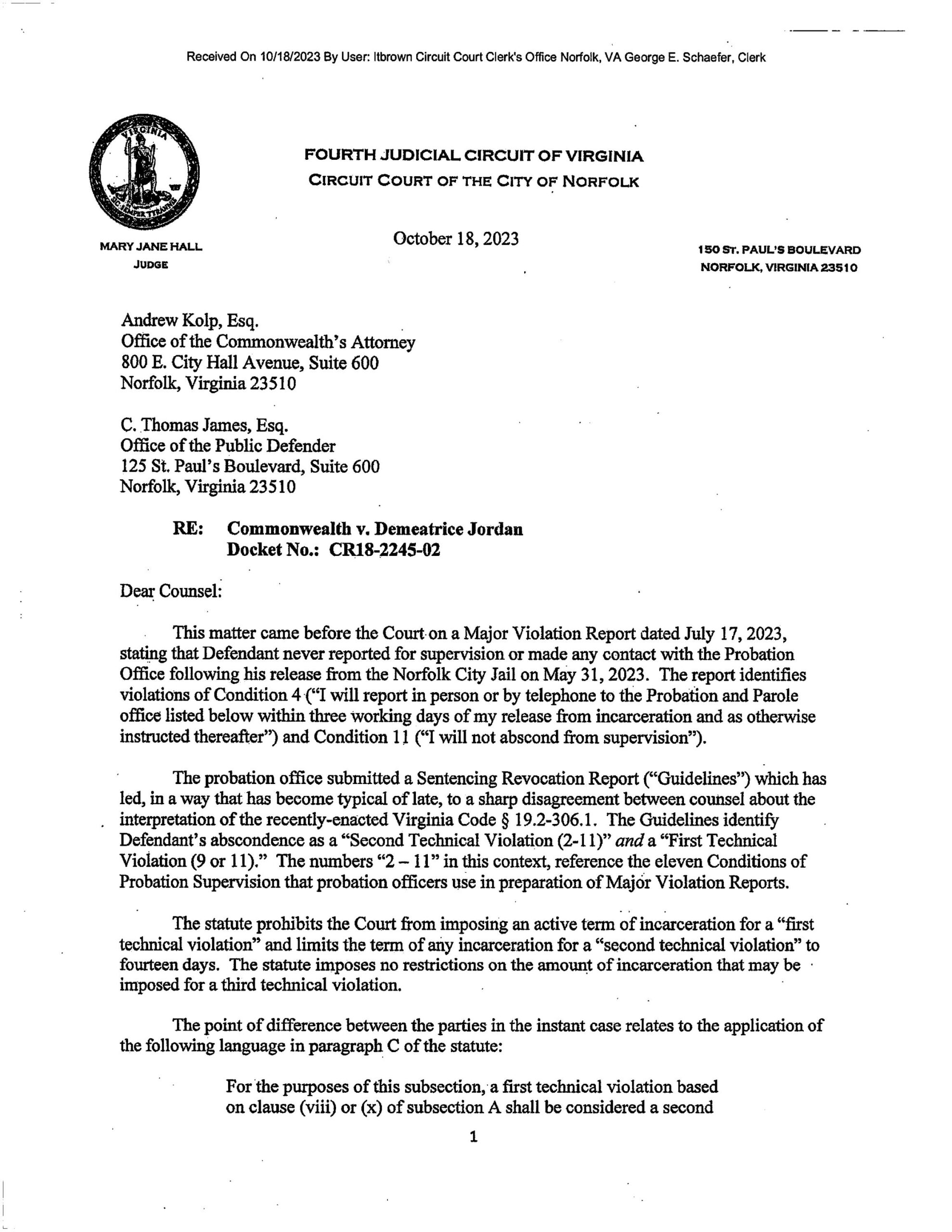 CW v Demeatrice Jordan