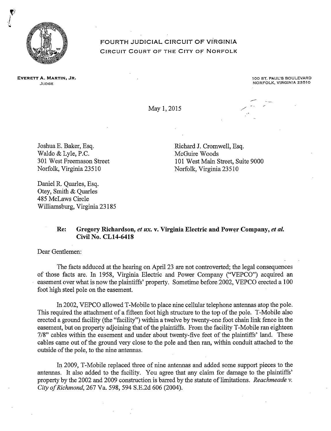 Richardson v virginiaelectricandpowercompany