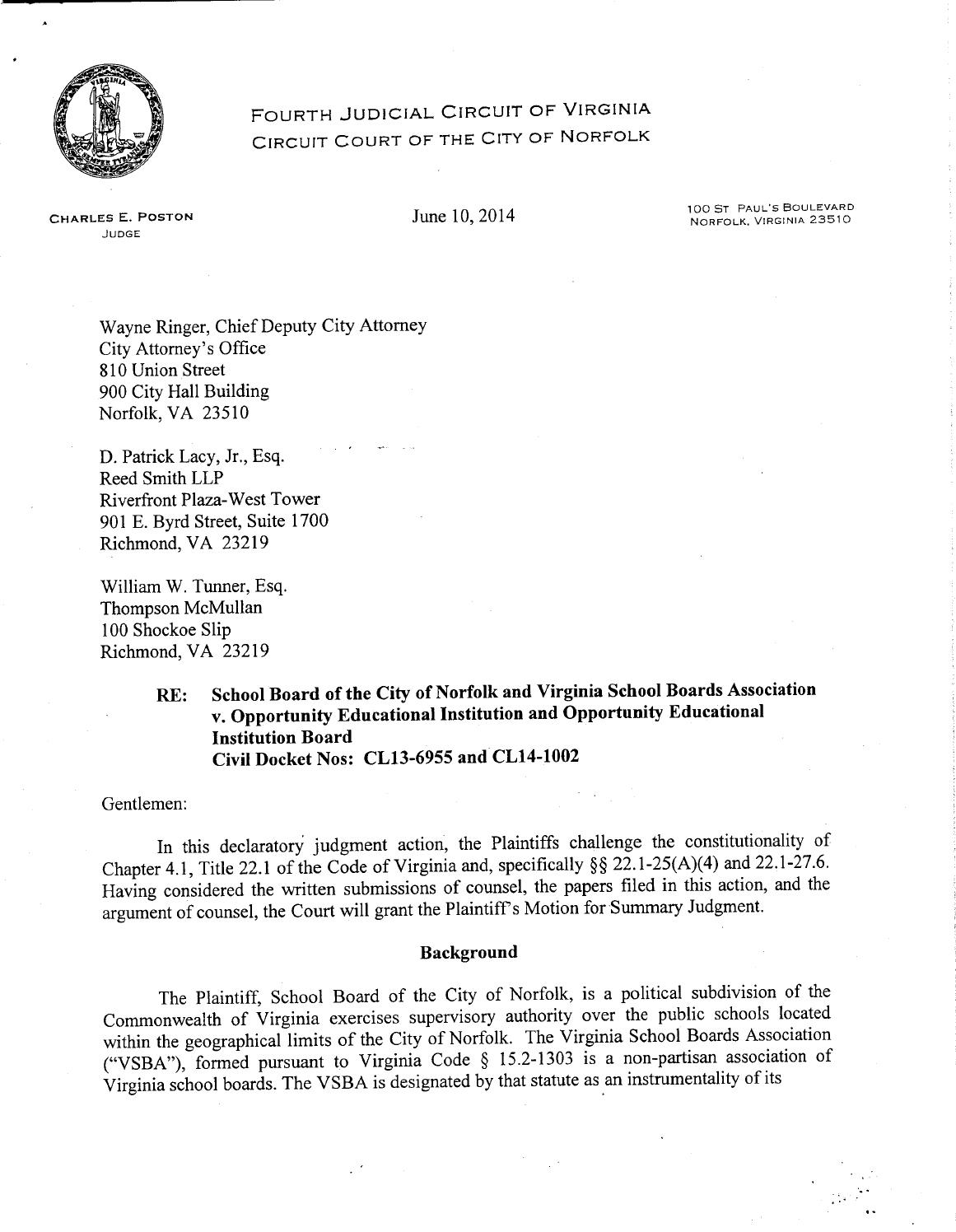 School board vs. OEI