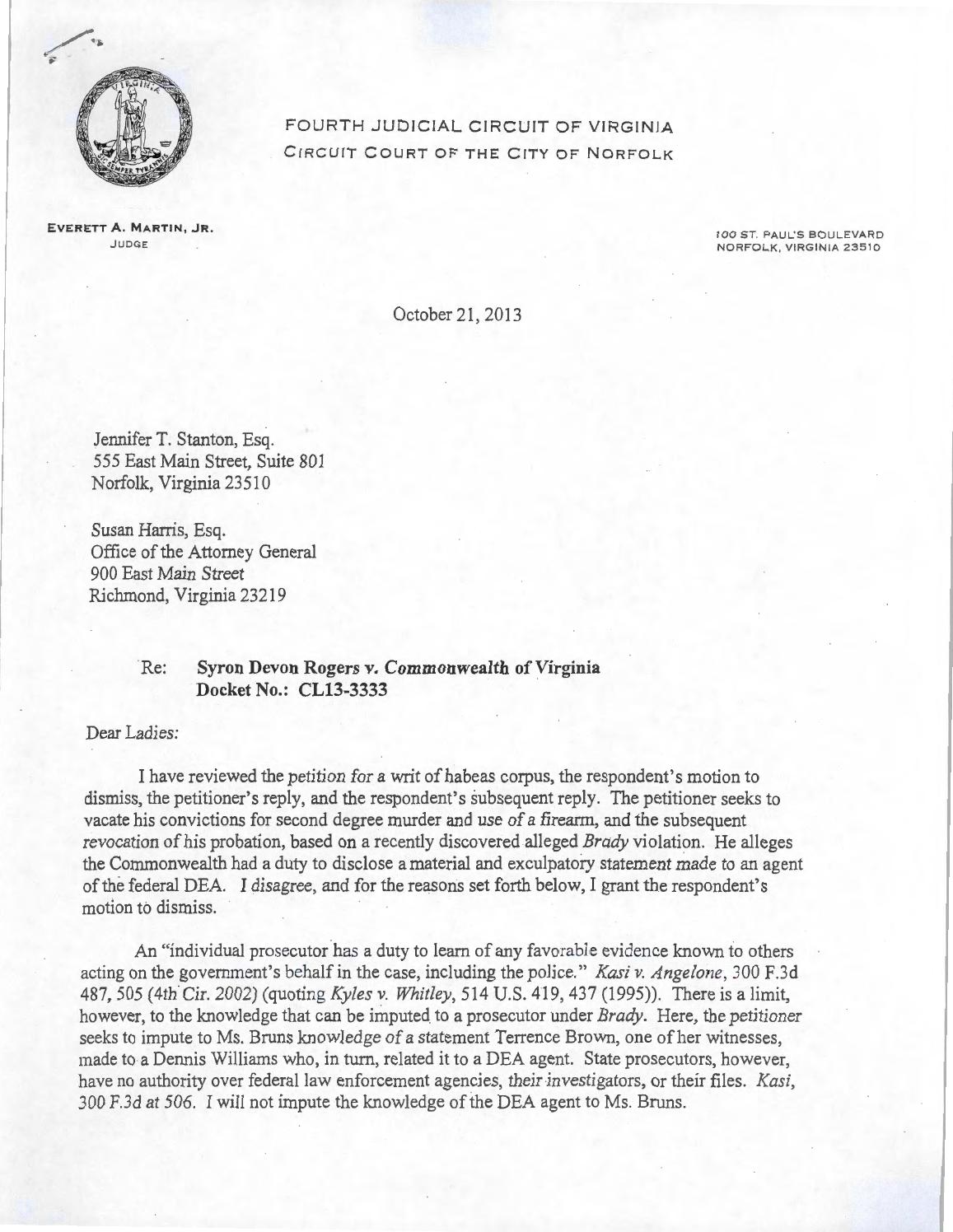 Rogers v commonwealth of virginia