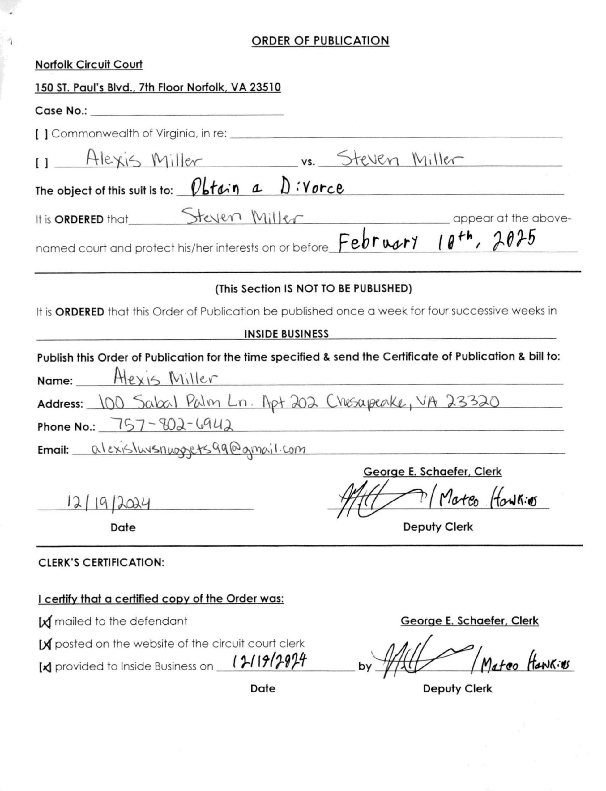 CL24-10917 Order of Publication